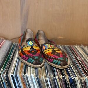 Colorful Woven Leather Flats